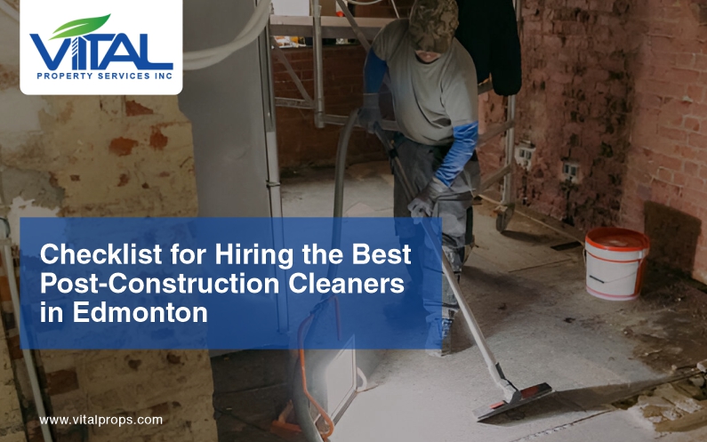 post-construction cleaners working in commercial space