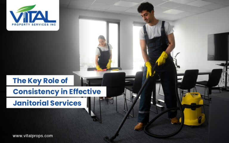janitorial staff cleanliness in a commercial office space