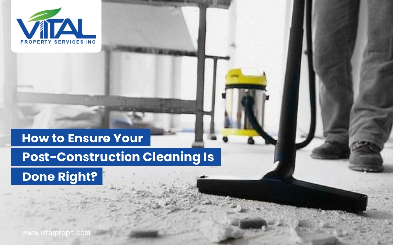 post-construction cleaning team removing dust and debris from a newly built space