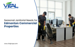 Professional janitor cleaning office
